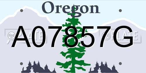 A07857G Oregon License Plate