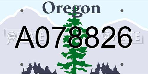 A078826 Oregon License Plate
