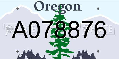 A078876 Oregon License Plate