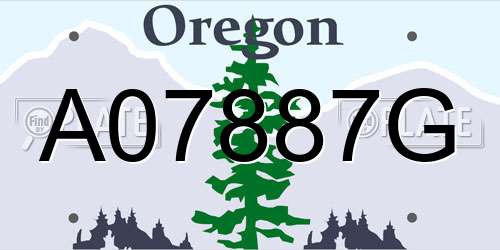 A07887G Oregon License Plate