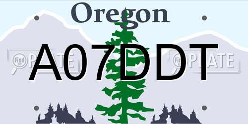 A07DDT Oregon License Plate