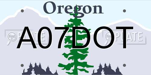 A07DOT Oregon License Plate