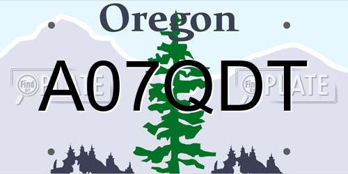 A07QDT Oregon License Plate