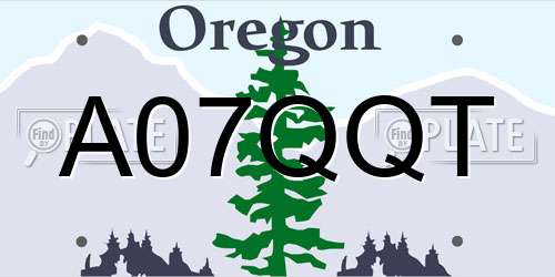 A07QQT Oregon License Plate