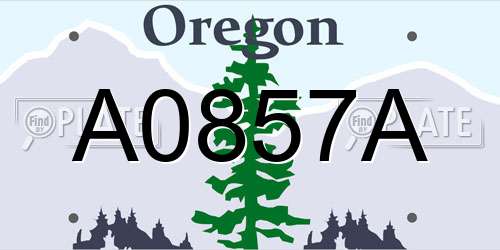 A0857A Oregon License Plate