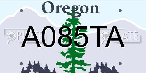 A085TA Oregon License Plate