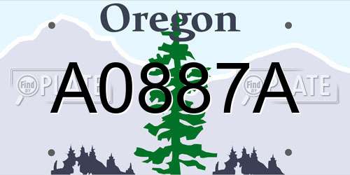 A0887A Oregon License Plate