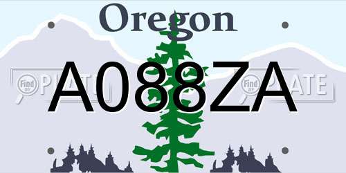 A088ZA Oregon License Plate
