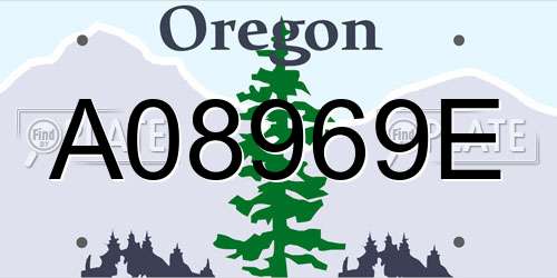 A08969E Oregon License Plate