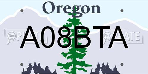 A08BTA Oregon License Plate