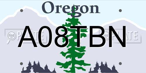 A08TBN Oregon License Plate