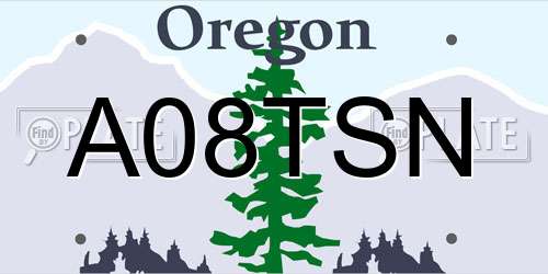 A08TSN Oregon License Plate