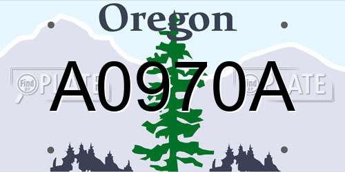 A0970A Oregon License Plate