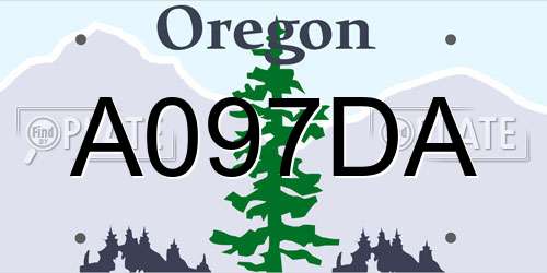 A097DA Oregon License Plate