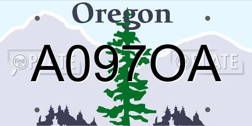 A097OA Oregon License Plate