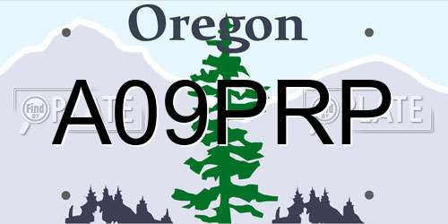 A09PRP Oregon License Plate