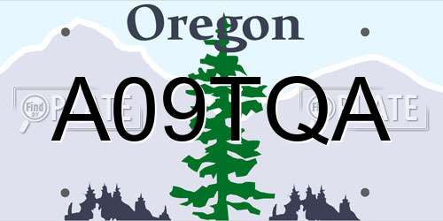 A09TQA Oregon License Plate