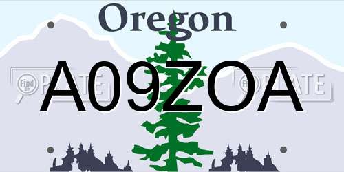 A09ZOA Oregon License Plate