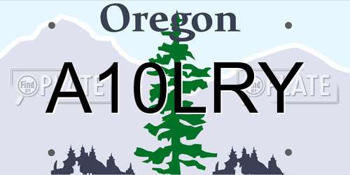 A10LRY Oregon License Plate