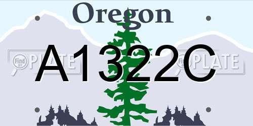 A1322C Oregon License Plate