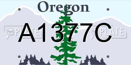 A1377C Oregon License Plate