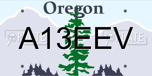 A13EEV Oregon License Plate
