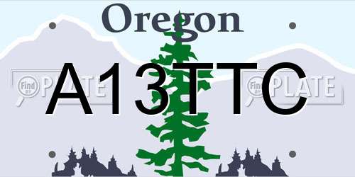 A13TTC Oregon License Plate