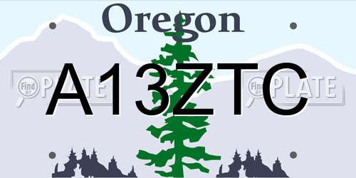 A13ZTC Oregon License Plate