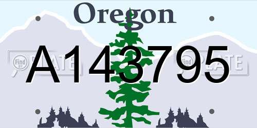 A143795 Oregon License Plate