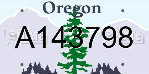 A143798 Oregon License Plate