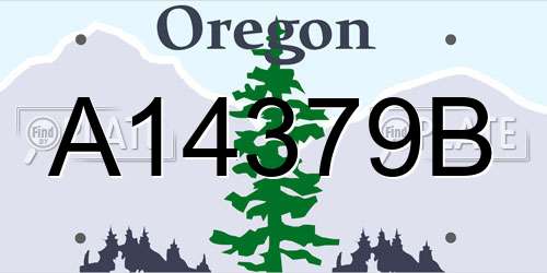 A14379B Oregon License Plate