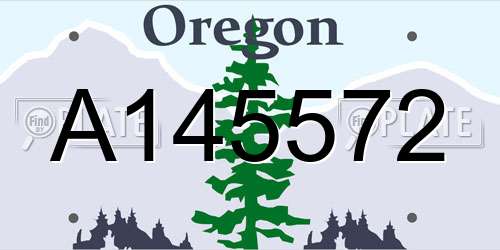 A145572 Oregon License Plate