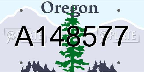 A148577 Oregon License Plate