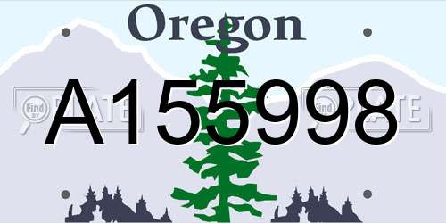 A155998 Oregon License Plate