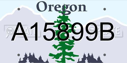 A15899B Oregon License Plate
