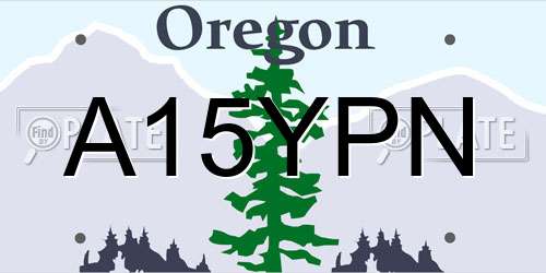 A15YPN Oregon License Plate