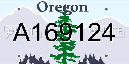 A169124 Oregon License Plate