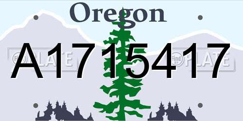 A1715417 Oregon License Plate