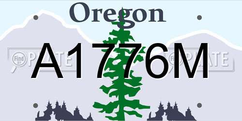 A1776M Oregon License Plate