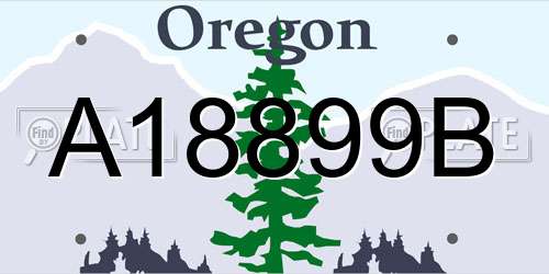 A18899B Oregon License Plate