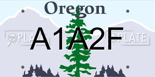 A1A2F Oregon License Plate