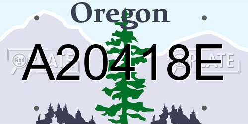 A20418E Oregon License Plate