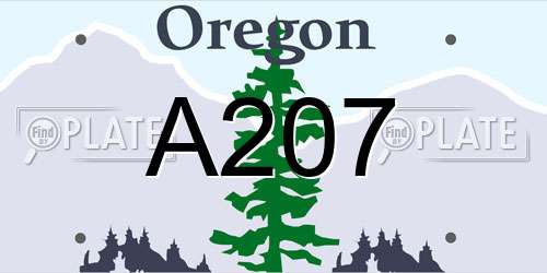 A207 Oregon License Plate