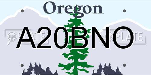 A20BNO Oregon License Plate
