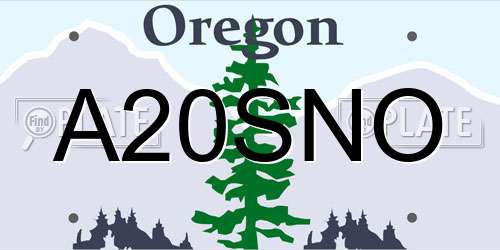 A20SNO Oregon License Plate