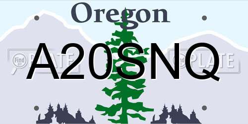 A20SNQ Oregon License Plate