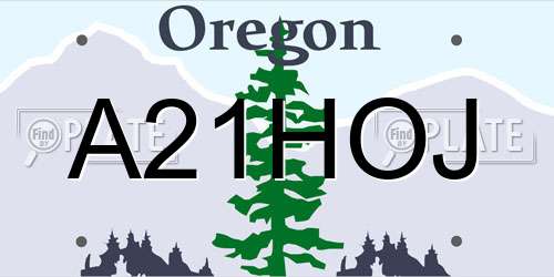 A21HOJ Oregon License Plate
