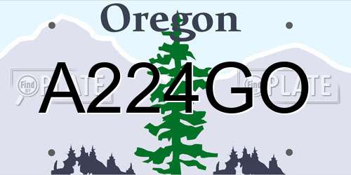 A224GO Oregon License Plate