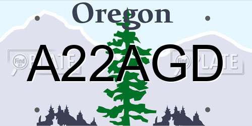 A22AGD Oregon License Plate