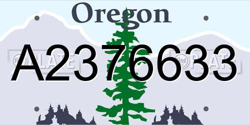 A2376633 Oregon License Plate